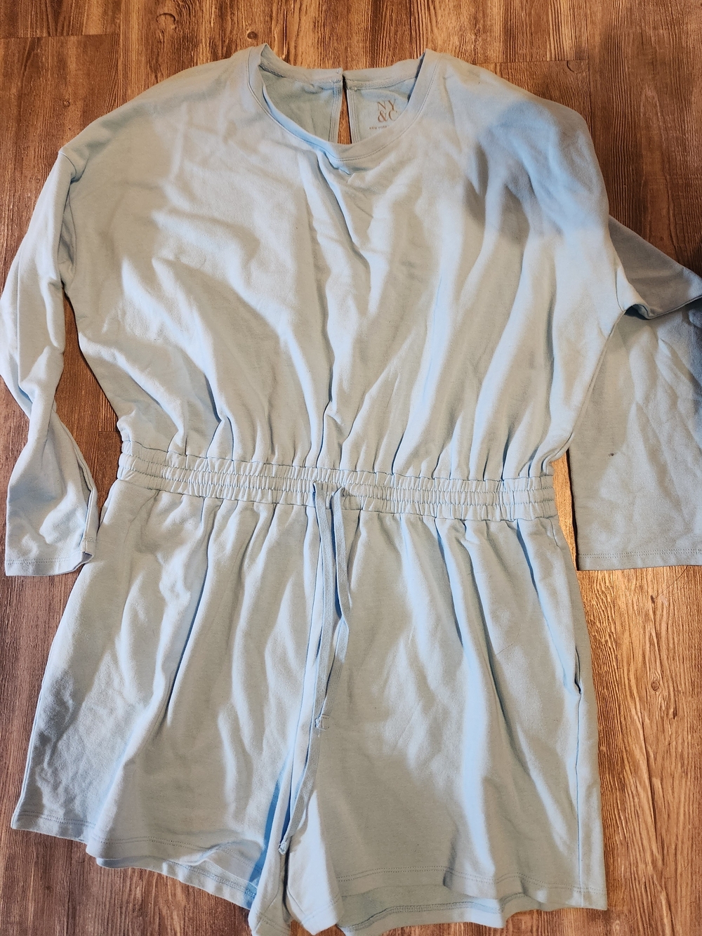 New York & Company Light Blue Casual Top